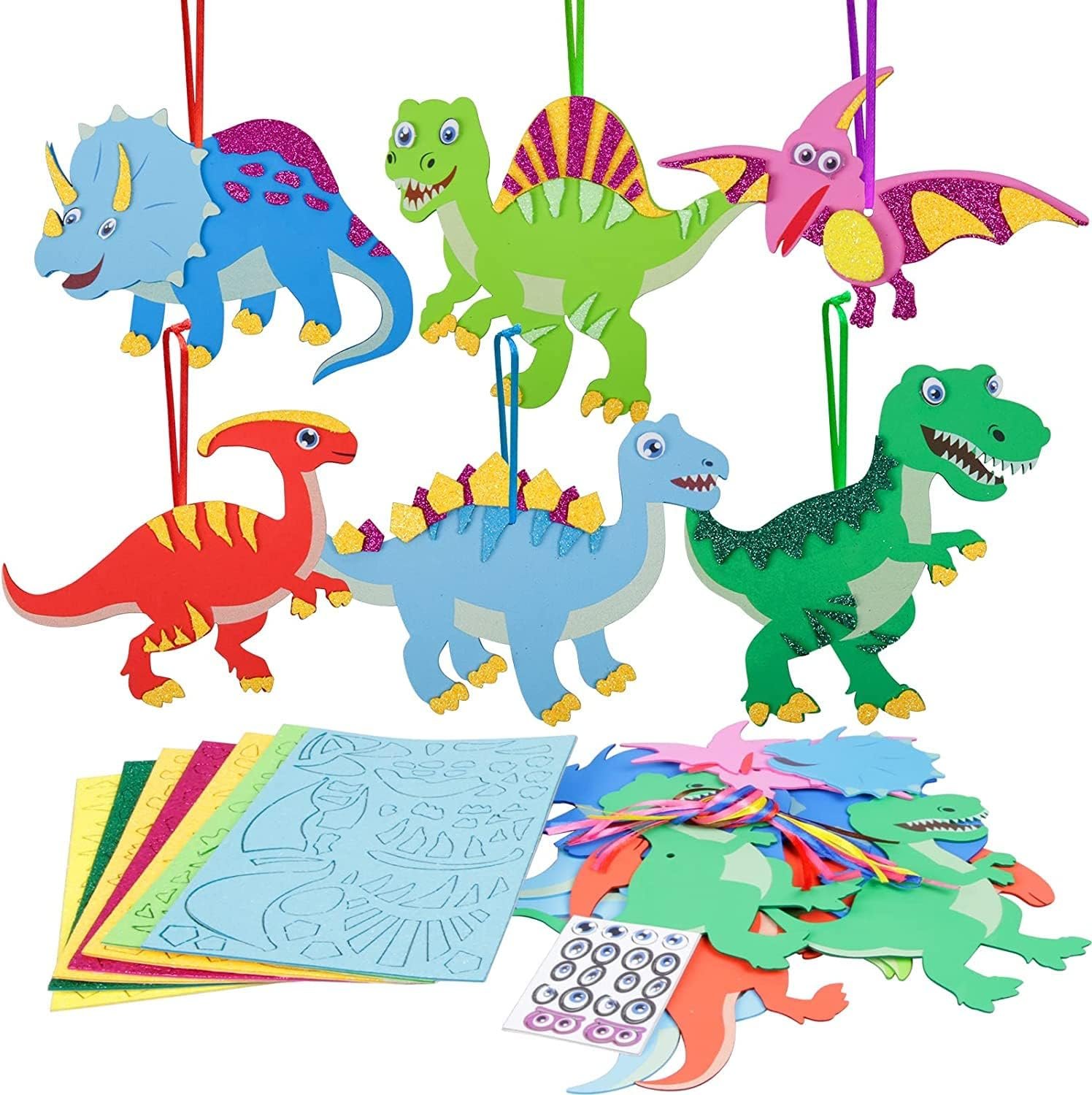 Fennoral 12 Pack Dinosaur Craft Kit for Kids Creative