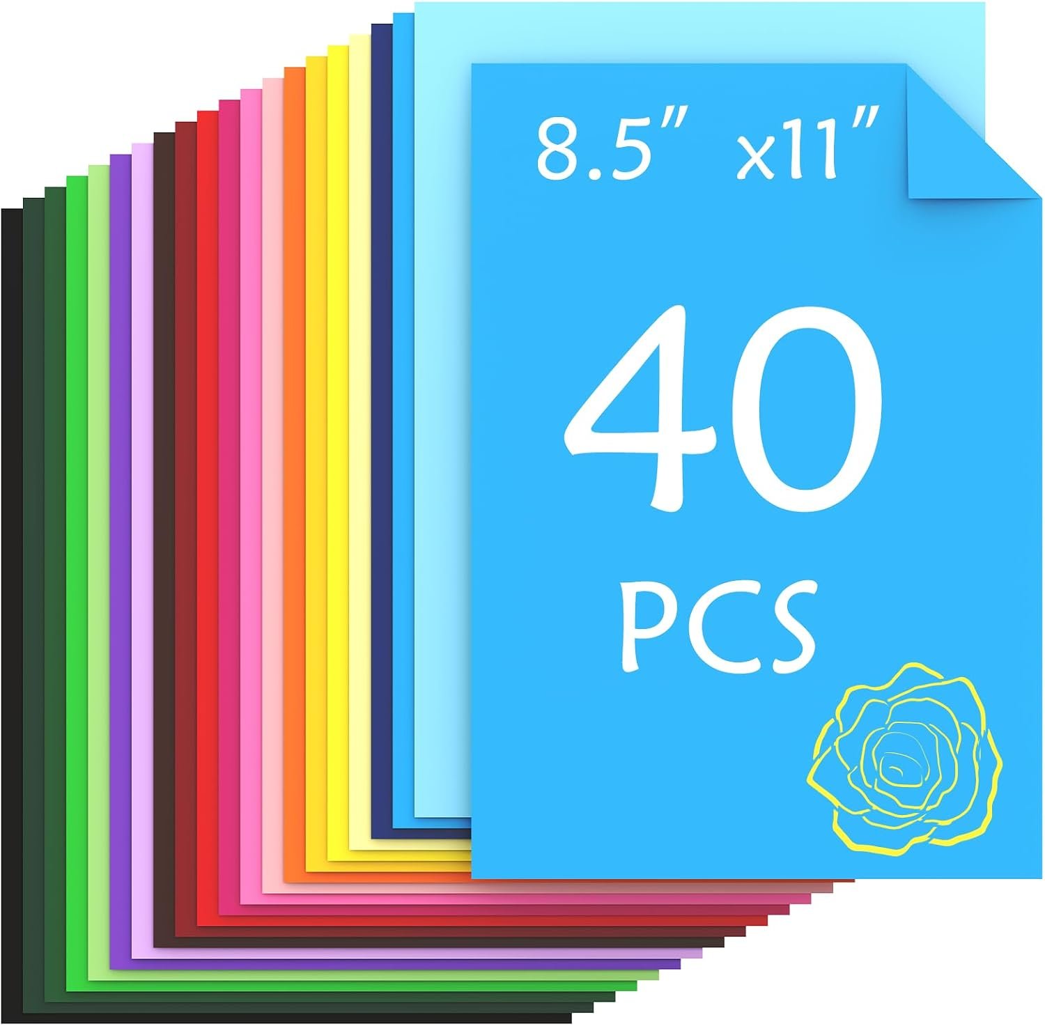 40 Sheets Colored Cardstock, 20 Assorted Colors 180gsm/65lb Card Stock Paper 8.5 x 11 Card Stock Colored, Colorful Cardstock Paper for Crafting, Christmas DIY Card Making, Scrapbooking