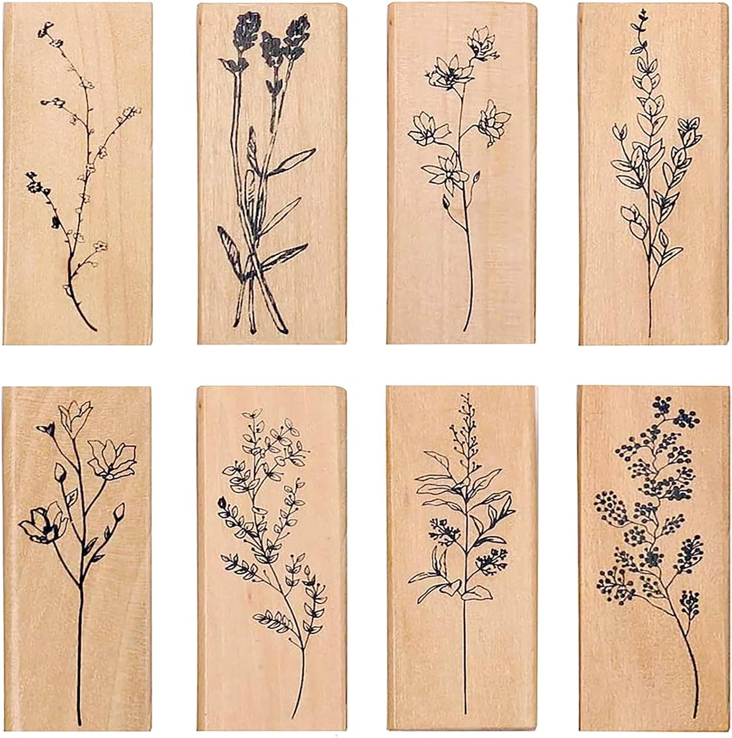Dizdkizd 8 Pieces Wood Mounted Rubber Stamps