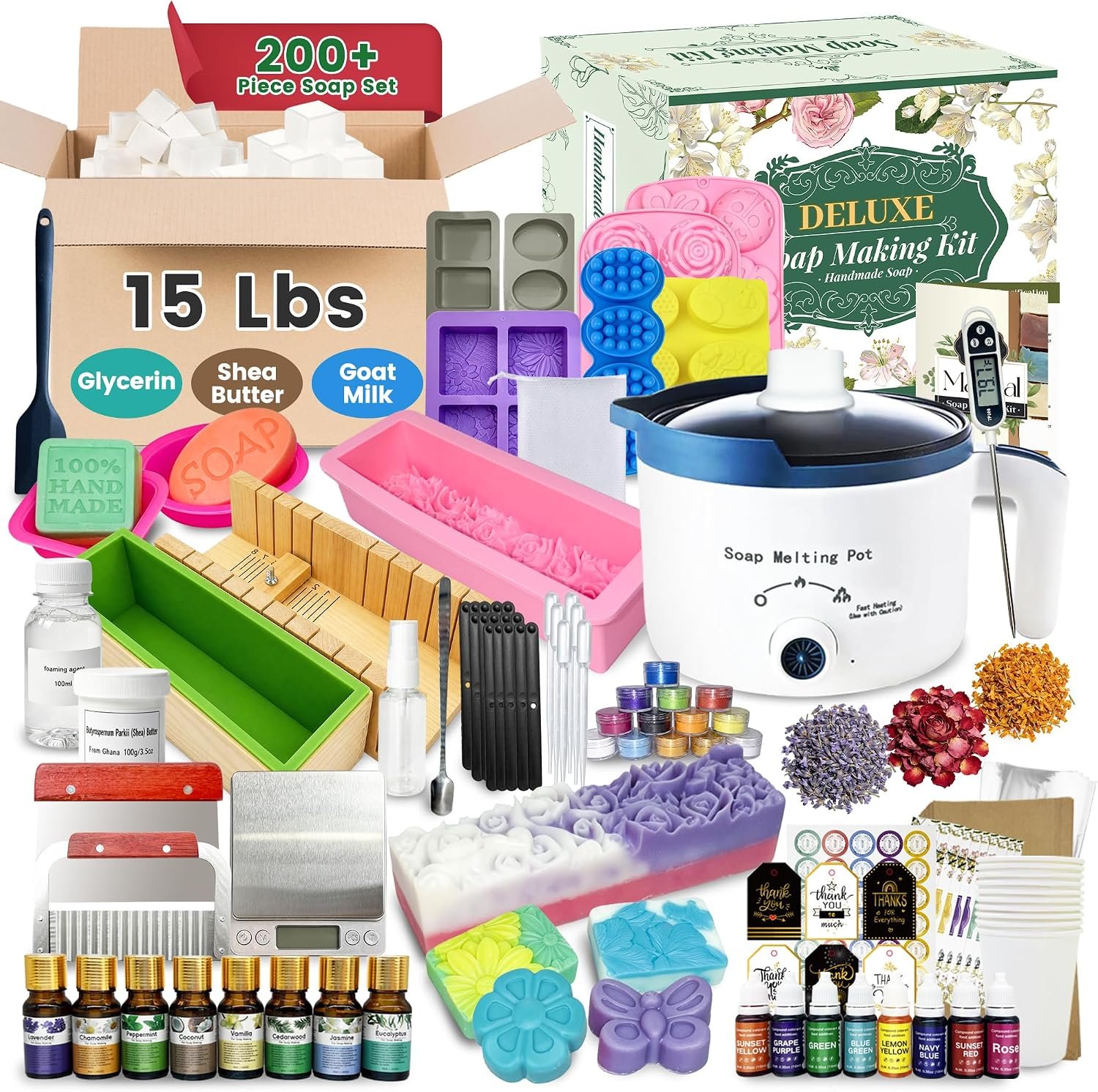 PIUH Super Deluxe Soap Making Kit with All Soap Making Supplies for Adults