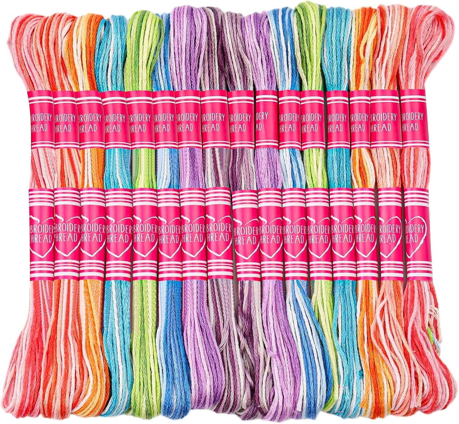 16 Skeins Embroidery Thread, 8 Color Cross Stitch Thread