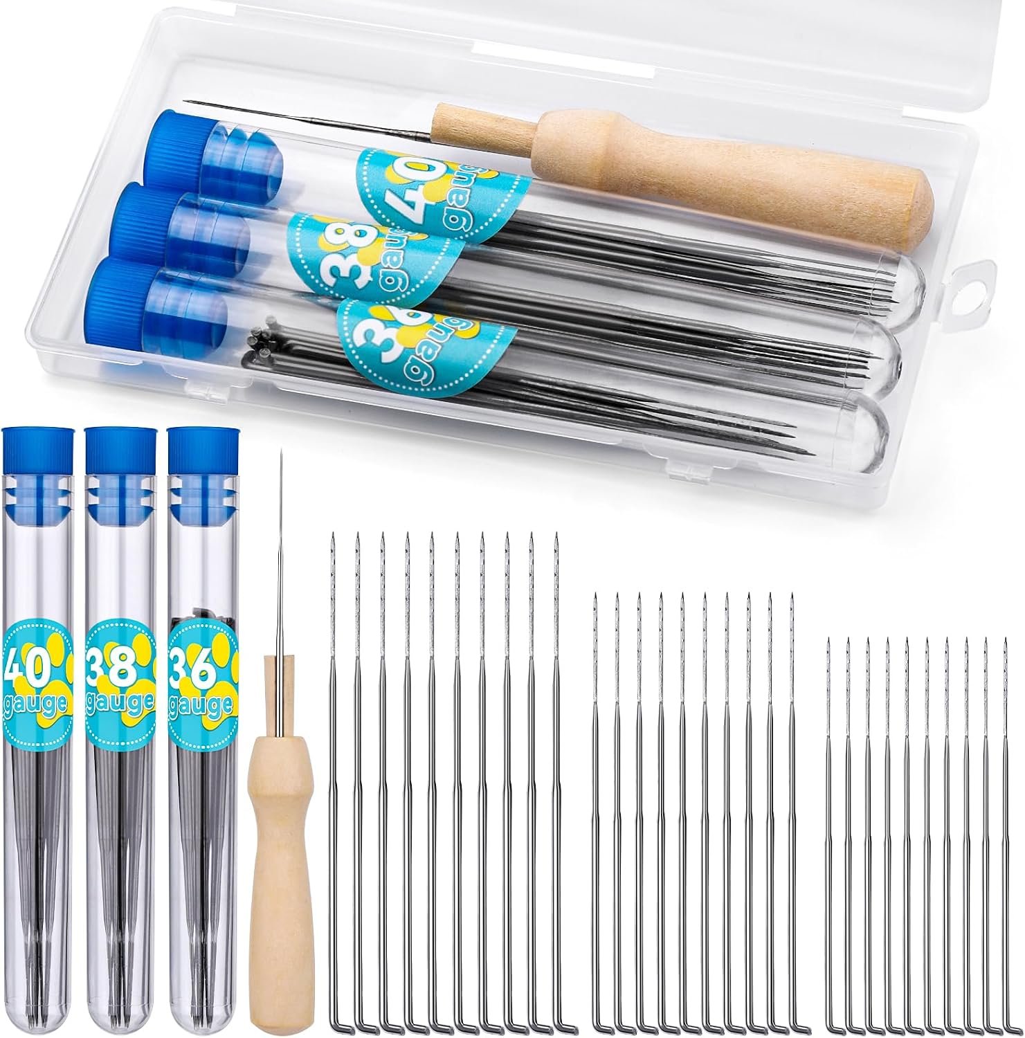 Yizzvb 30 Pcs 3 Size Needle Felting Needles, Needle Felting Tools Supplies