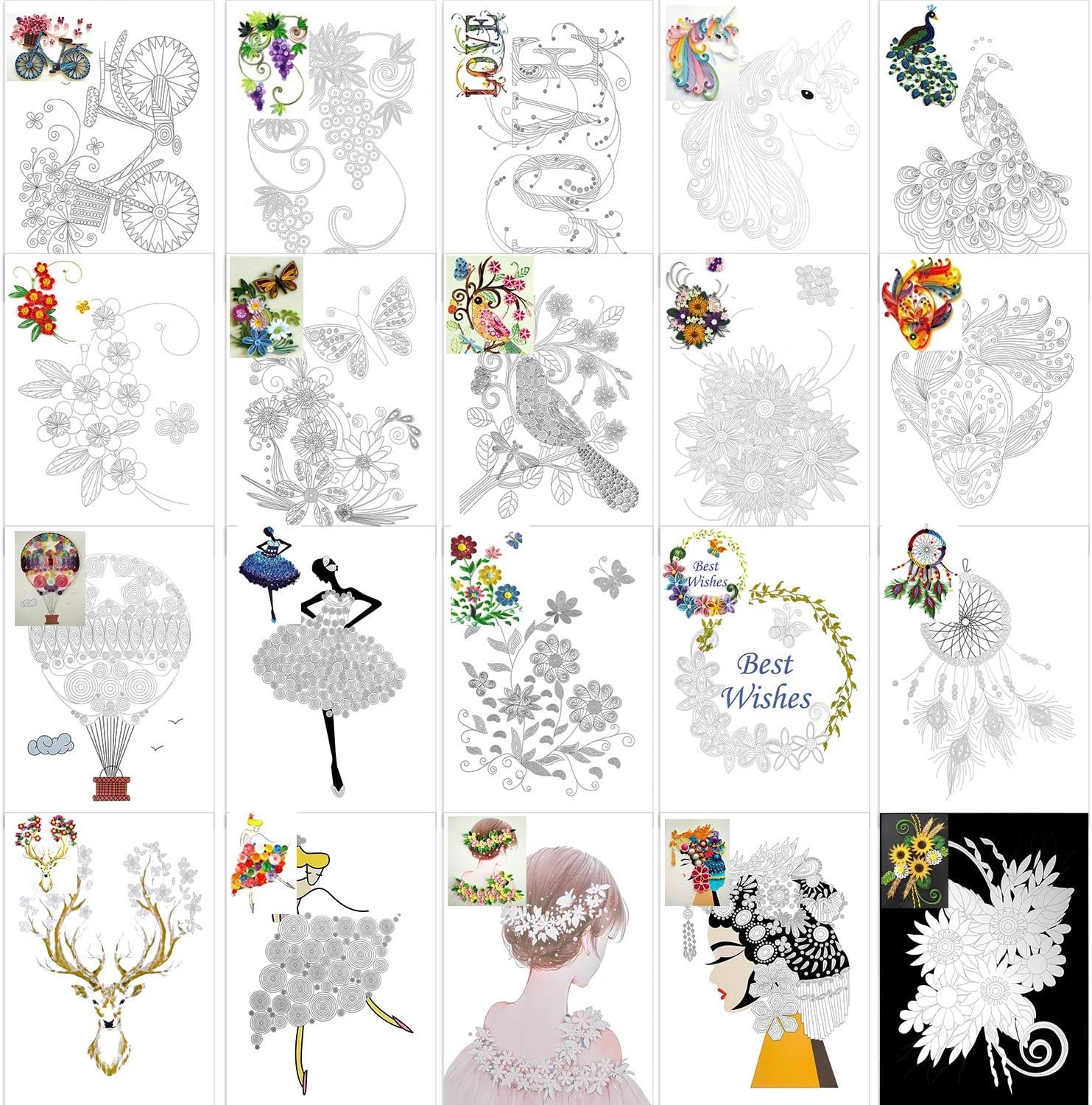Konsait 20 Pack Paper Quilling Accessories Kit – Quilling Supplies for Adults – DIY Drawing Handcraft