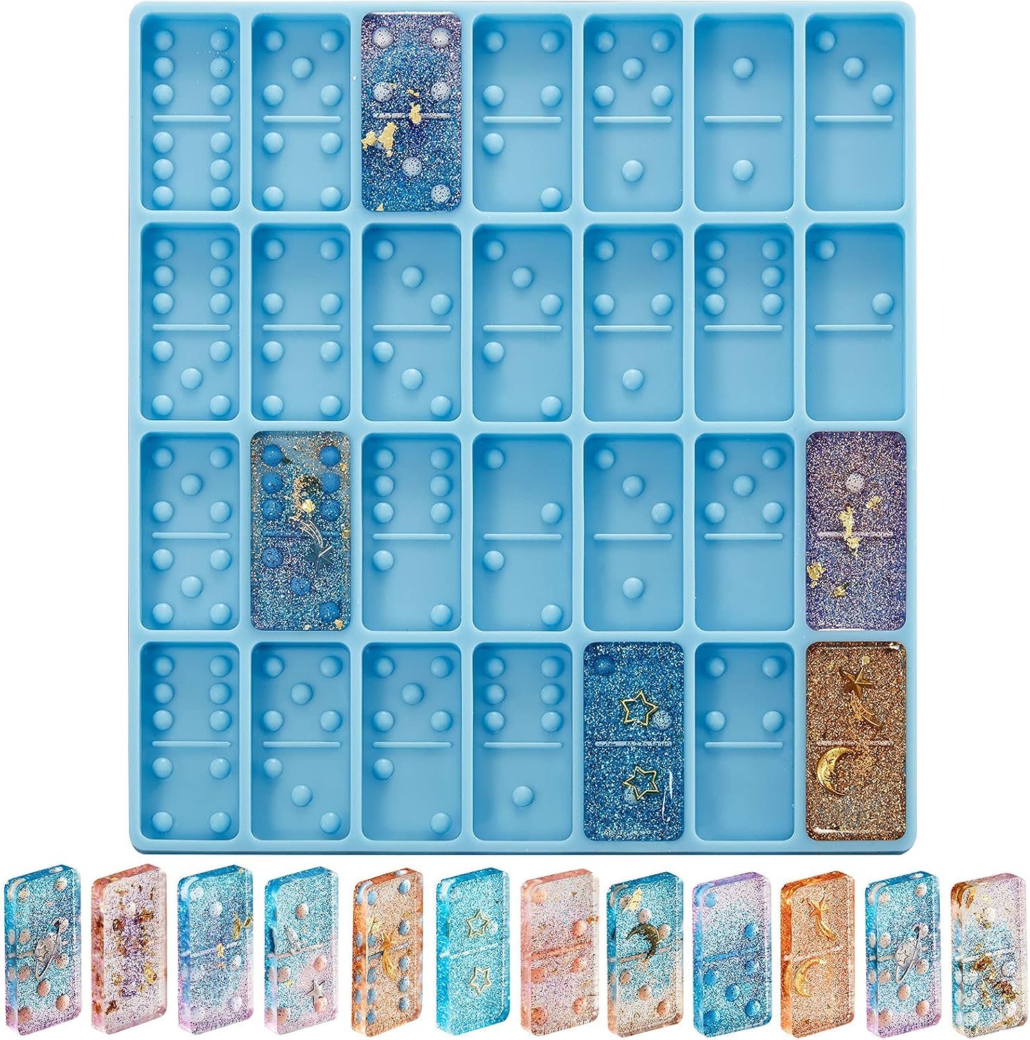 Patelai Domino Molds for Epoxy Resin Domino Resin Molds Silicone Mold