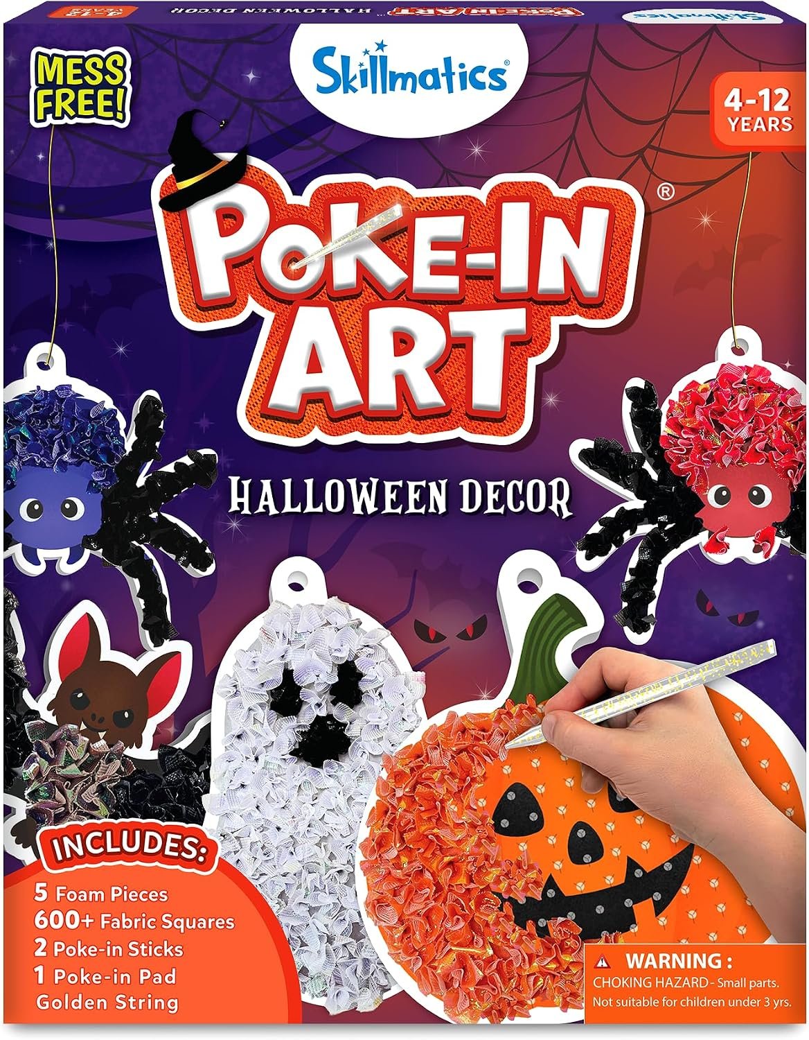 Skillmatics Poke-in Art – Halloween Decor, DIY Wood Craft Kit for Kids