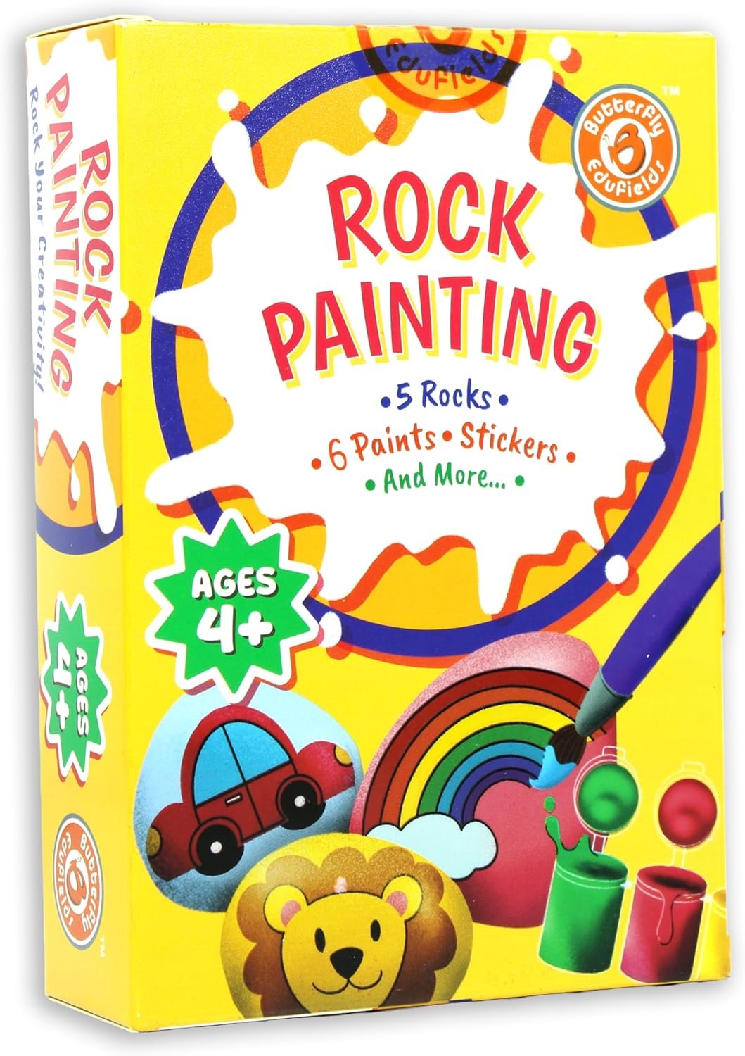 Butterfly EduFields Rock Painting Kit, Arts and Crafts for Kids