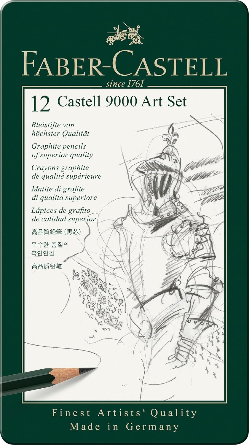 Faber-Castell 9000 Graphite Sketch Pencil Sets Art 8B – 2H set of 12