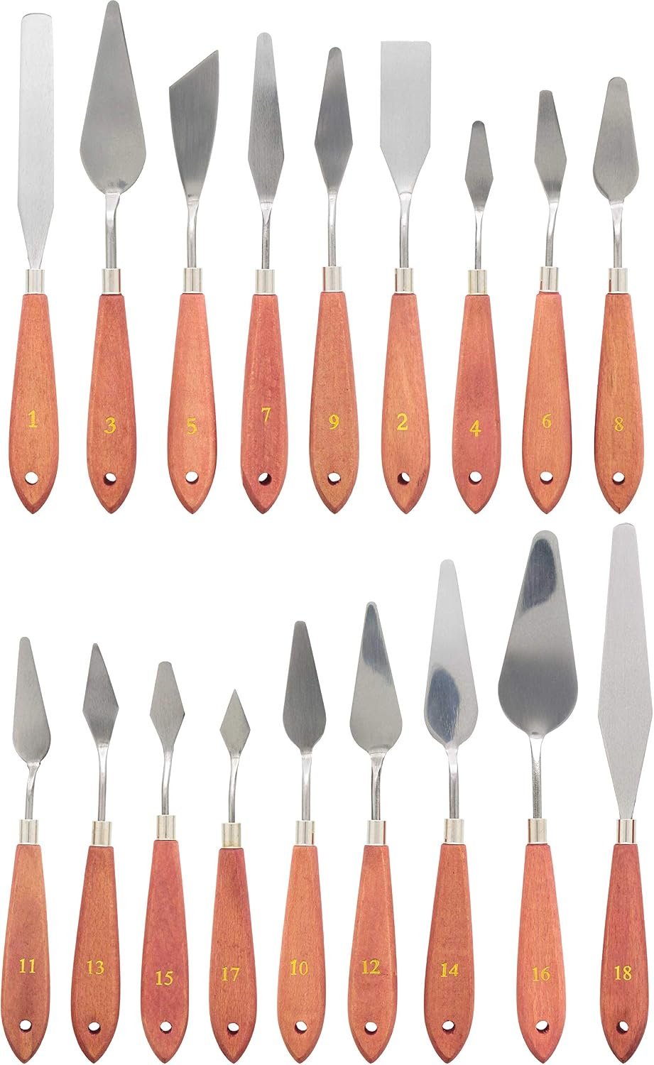 U.S. Art Supply 18-Piece Stainless Steel Palette Knife Set