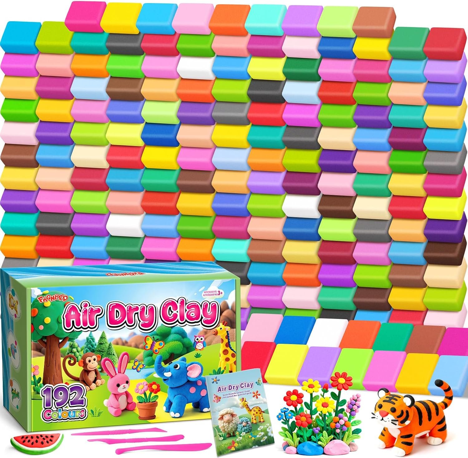Air Dry Clay 192 Colors, Modeling Magic Clay Gift for Kids