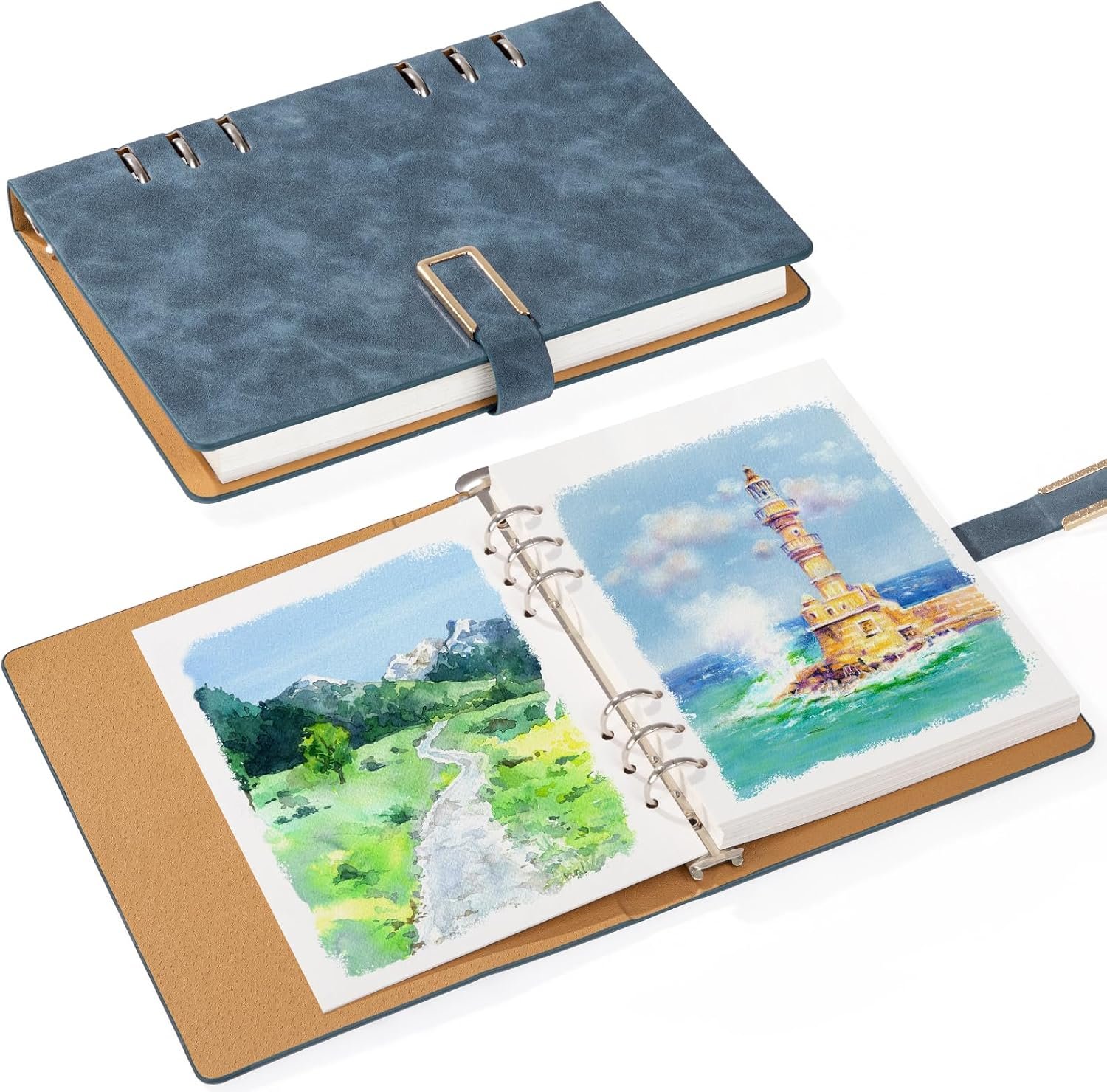 Prudiut Watercolor Sketchbook, 30 Sheets, 140 lb Cold Press, 9.1 x 6.3