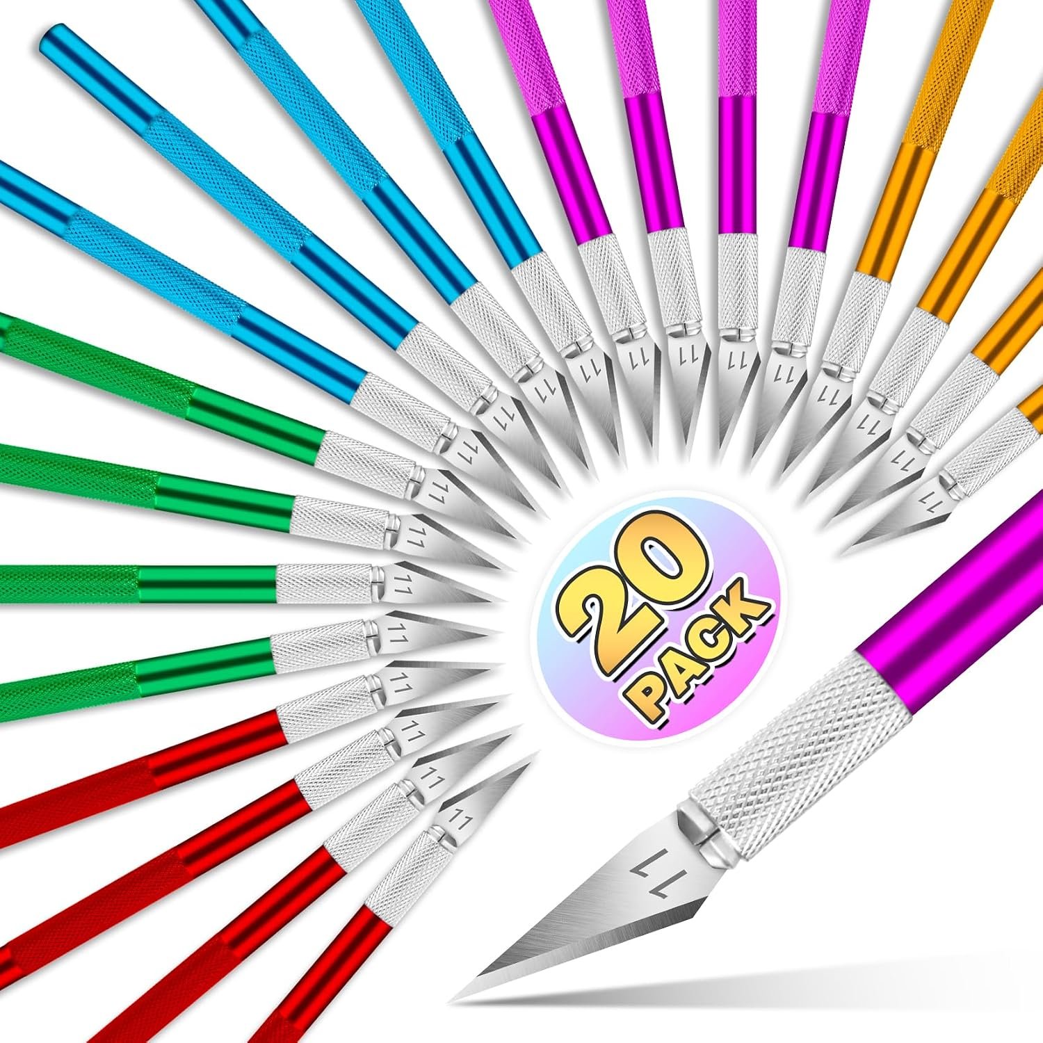 DIYSELF 20 Pack Exacto Knives for Art, Crafting and Hobby