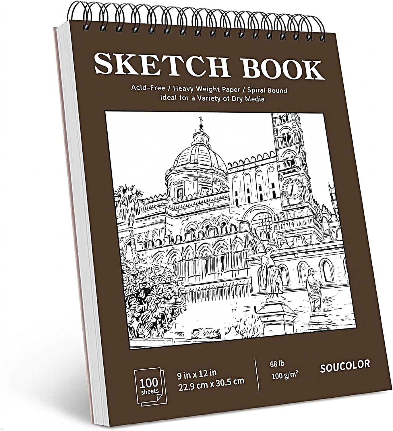 Soucolor Sketch Book 9×12, 100 Sheets Drawing Pad, Art Sketchbook for Kids