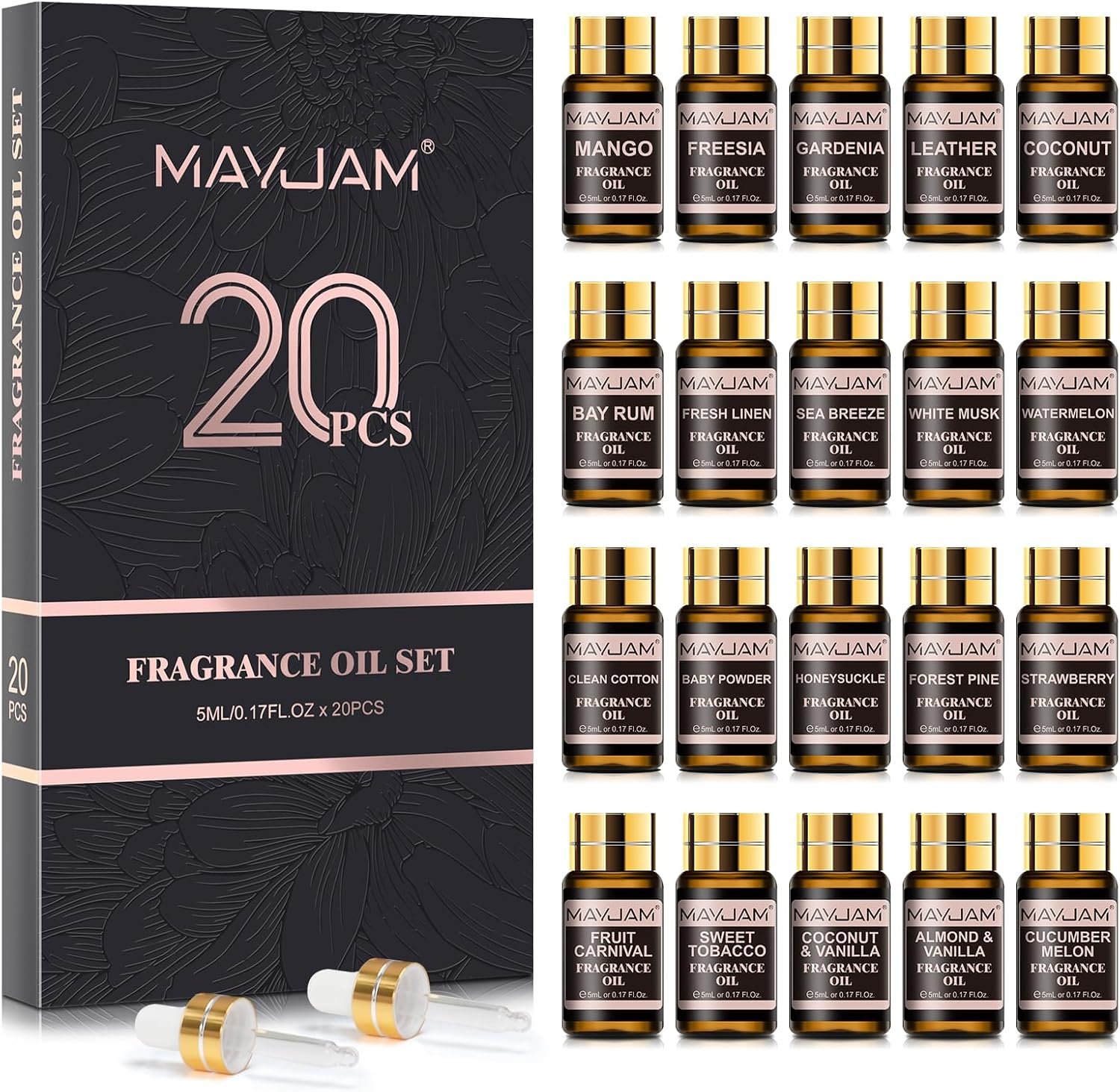 MAYJAM Essential Oils Set – Fragrance Oil for Diffuser Soap Candle Making