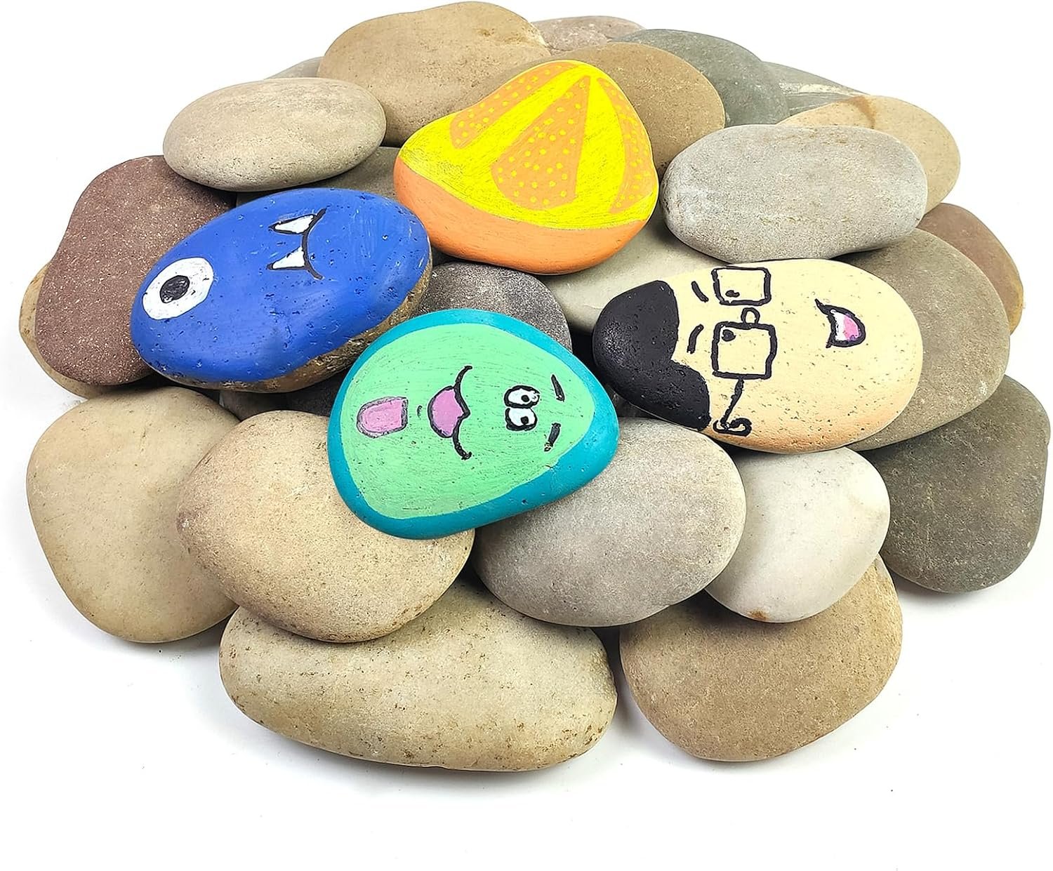 YISZM Large Rocks for Painting, 10PCS River Rocks for Painting, 3-4 Inches