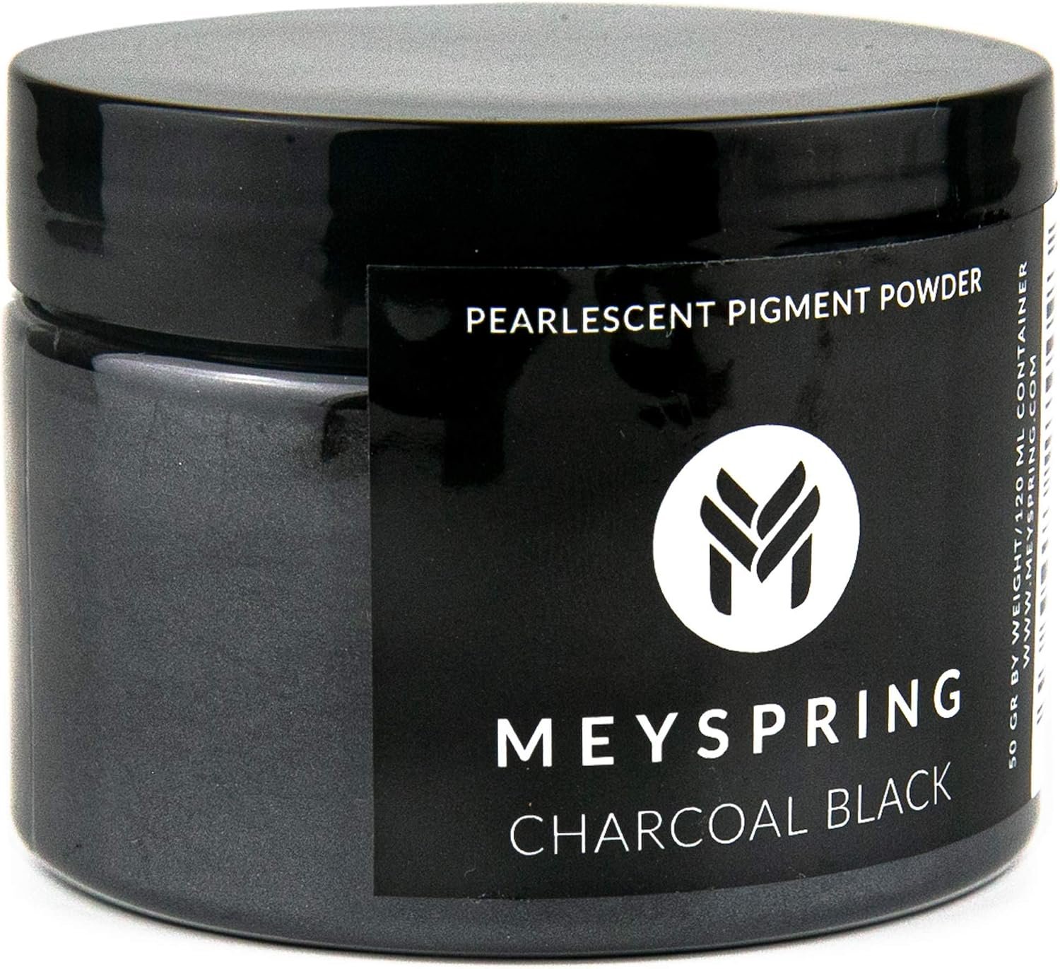 MEYSPRING Charcoal Black Mica Powder for Epoxy Resin, Black Pigment, 50g