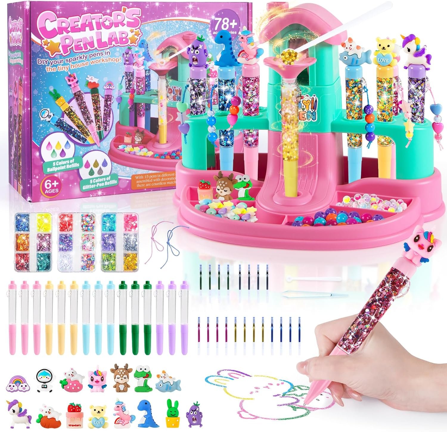 Subao Pen Creator Studio, Crafts for Kids Ages 8-12, Pen Making Kit 130 pcs