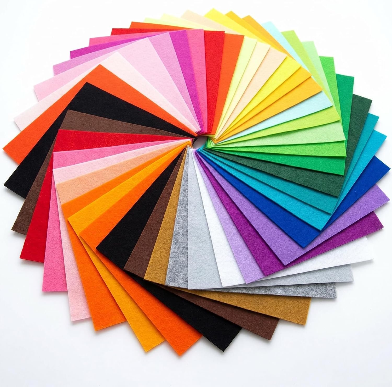 40 Pcs 6×6 Inch Colorful Craft Felt Sheets, Soft Thin Felt Fabric Squares for DIY Projects, Sewing Art Supplies, Multipurpose Felt for Crafts