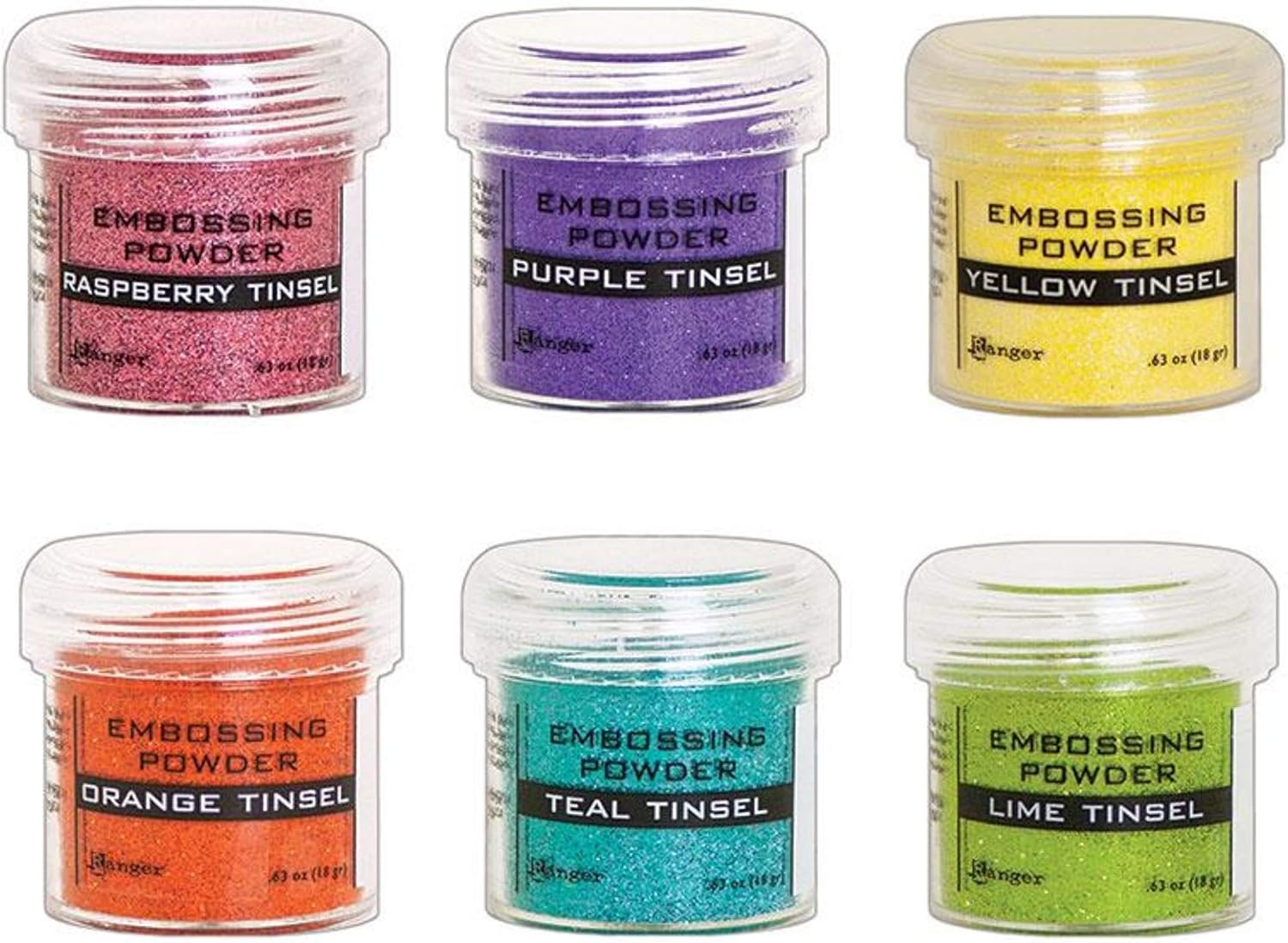 Ranger Tinsel Embossing Powder – Six 1 Ounce Jars