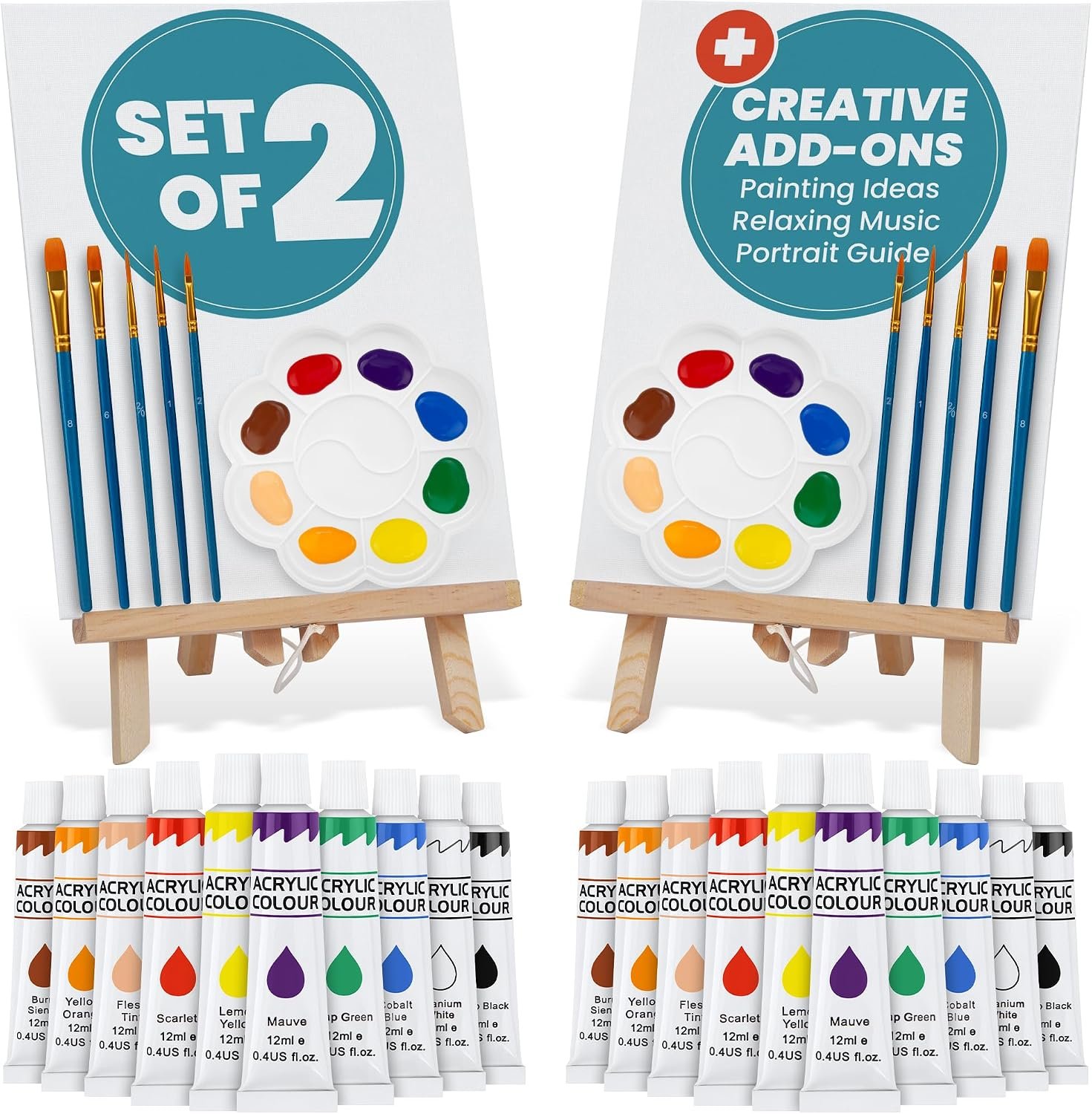 2 Painting Kits for Couples’ Date Night, Sip and Paint Kit for Adults