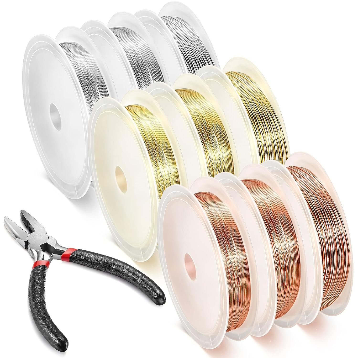 Flutesan 9 Roll Jewelry Wire 20 24 26 Gauge Gold Silver Copper for Beading