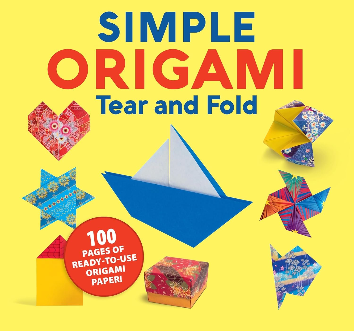 Simple Origami Tear and Fold (Happy Fox Books) Easy Origami Projects for Beginners of All Ages – 100 Pages of Origami Paper, Step-by-Step Instructions and Photos, and Exclusive Video Tutorials