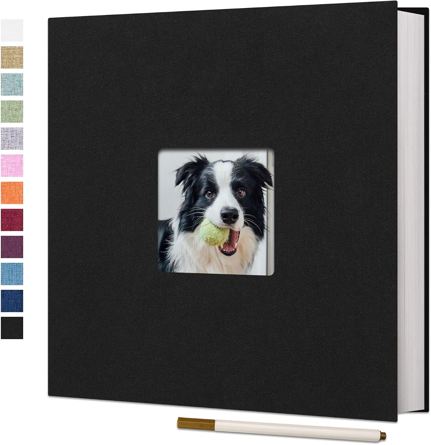 Vienrose Large Self Adhesive Photo Album with Window 11×10.6 40 Pages Black