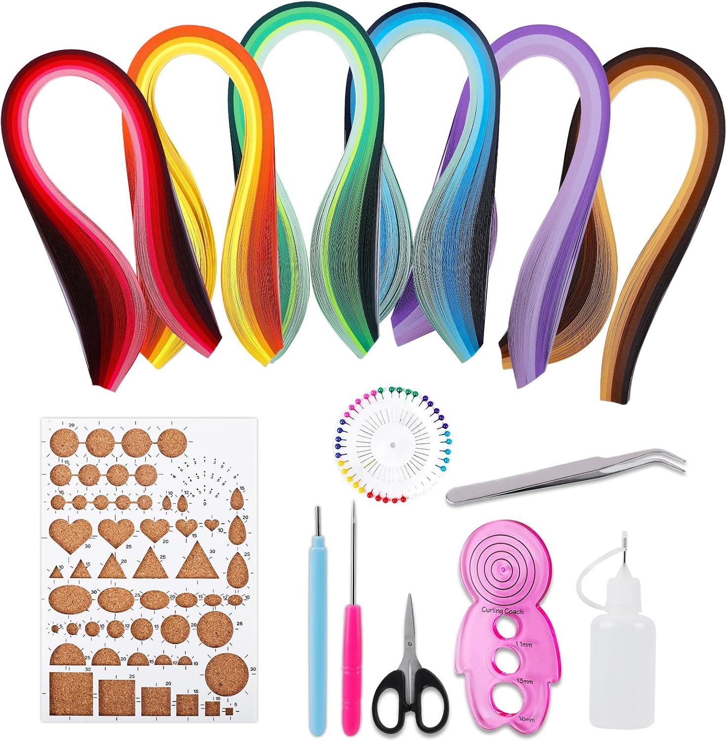 UCEC Paper Quilling Kit with 30 Colors 600 Strips Paper Quilling Supplies