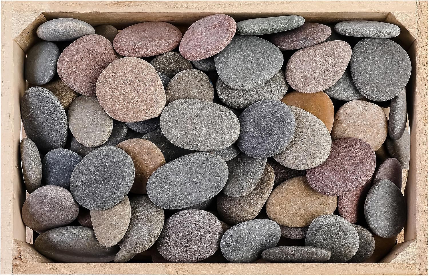 ROCART 100 PCS Large 2.15-3.35″ Smooth Natural River Rocks for Painting, Flat Painting Rocks & Craft Stones for Arts, Kindness Rocks, Garden & Classroom Projects