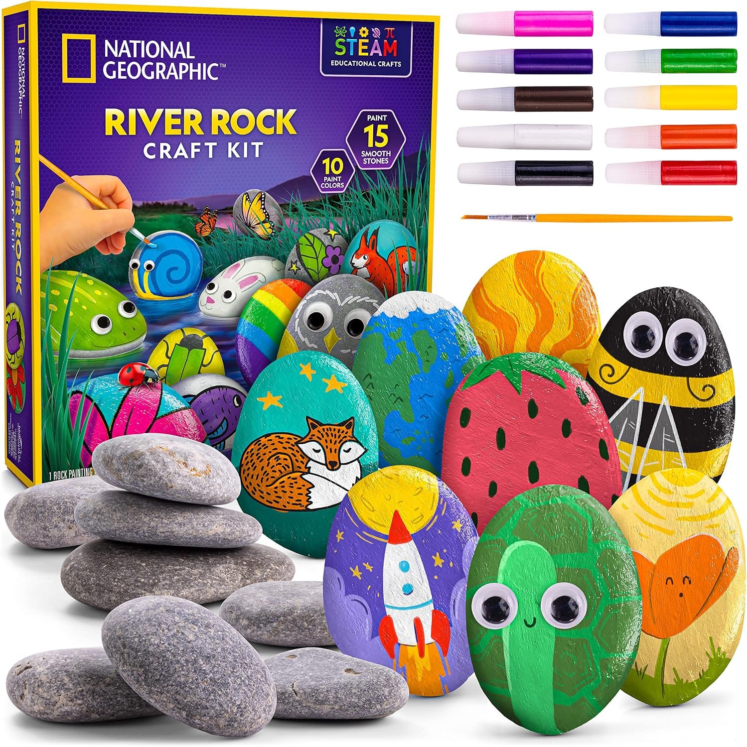 National Geographic Rock Painting Arts and Crafts Activity Kit for Kids