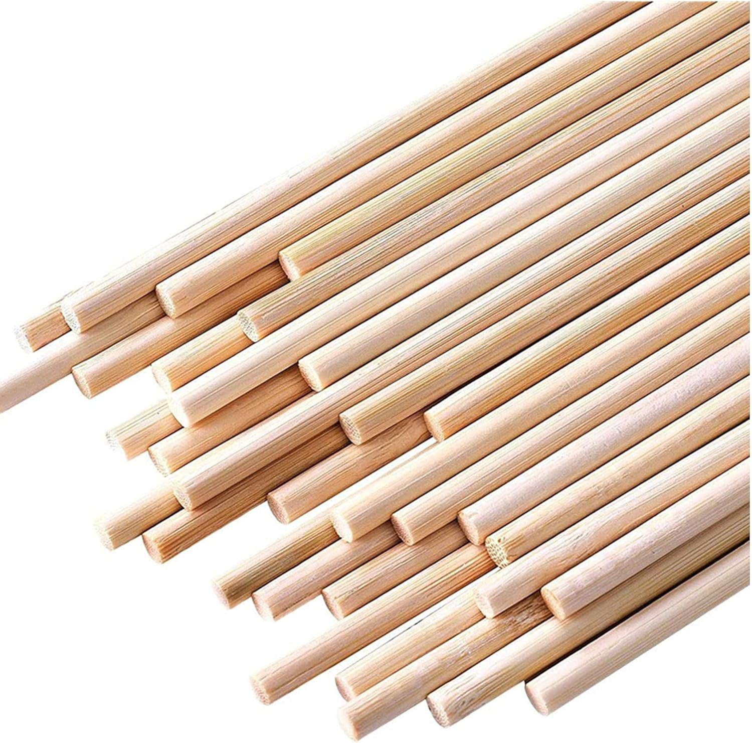 HOPELF 25PCS Wooden Dowel Rods – 1/4 x 12 Inch Bamboo Sticks – for Crafts, Cake Dowels and DIY Projects