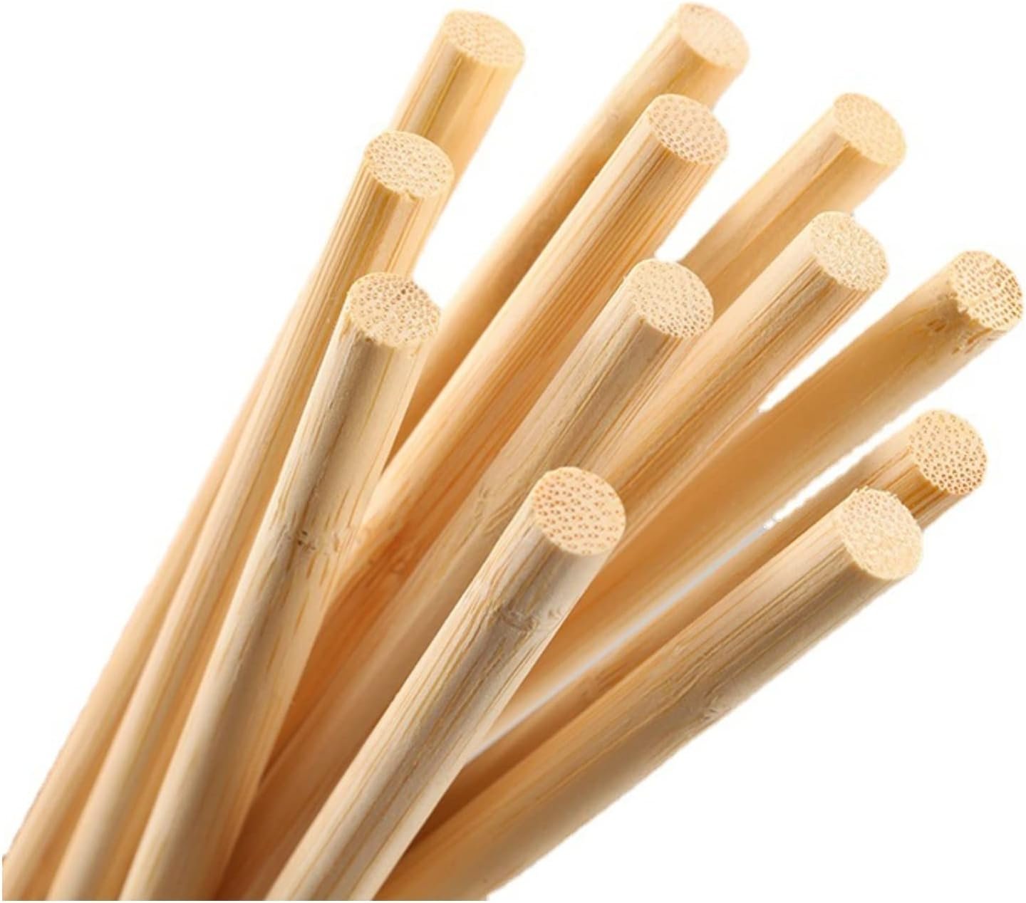 HOPELF 10PCS Dowel Rods Wood Sticks Wooden Dowel Rods – 3/8 x 17.5 Inch Bamboo Sticks – for Crafts，Hardwood Dowel Rod Assortment，Wooden Rod Sticks Doweling Rods， DIYers.