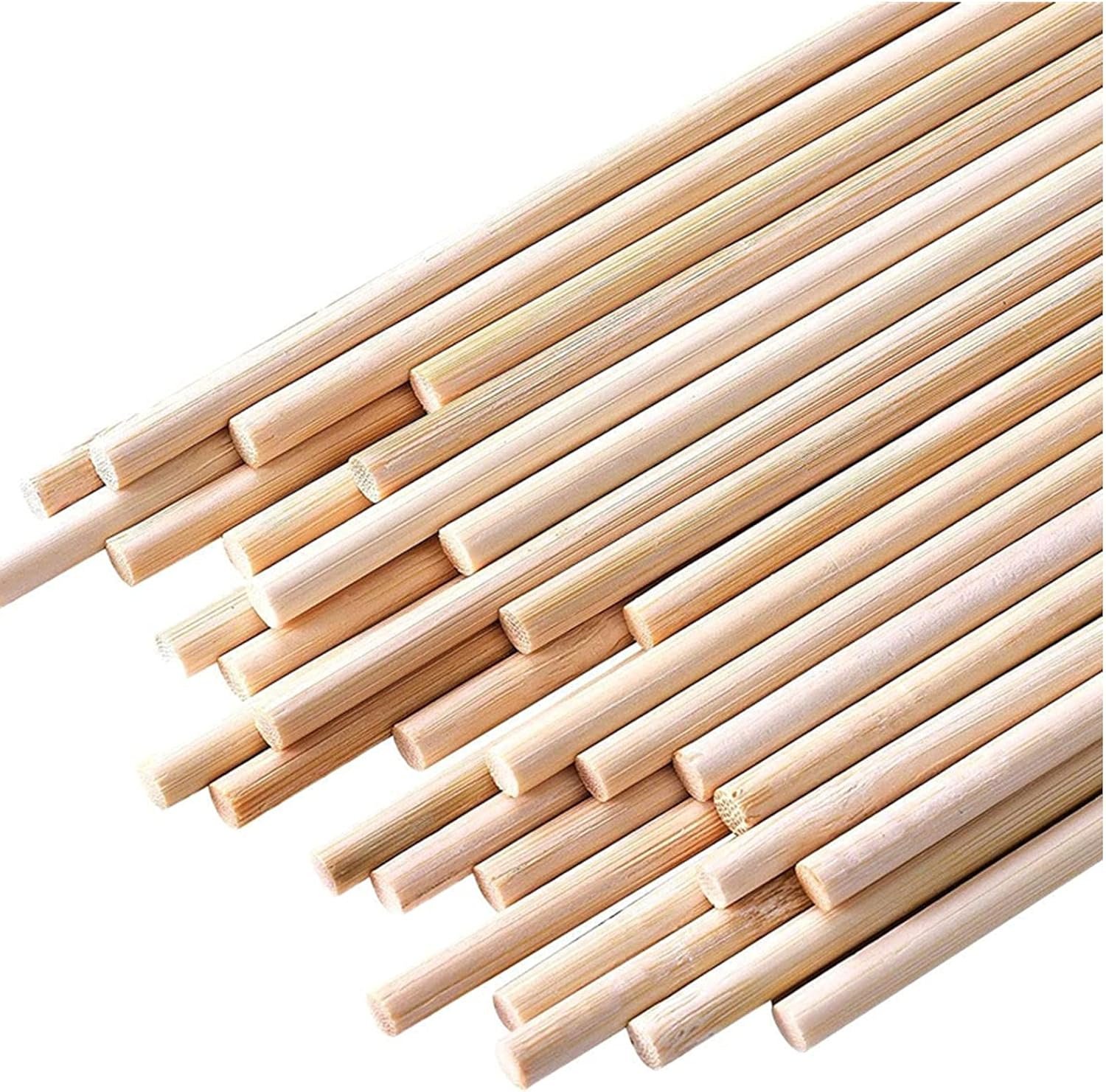 HOPELF 100PCS Dowel Rods Wood Sticks Wooden Dowel Rods – 1/8 x 6 Inch Bamboo Sticks – for Crafts，Hardwood Dowel Rod Assortment，Wooden Rod Sticks Doweling Rods， Cake Dowels and DIYers.
