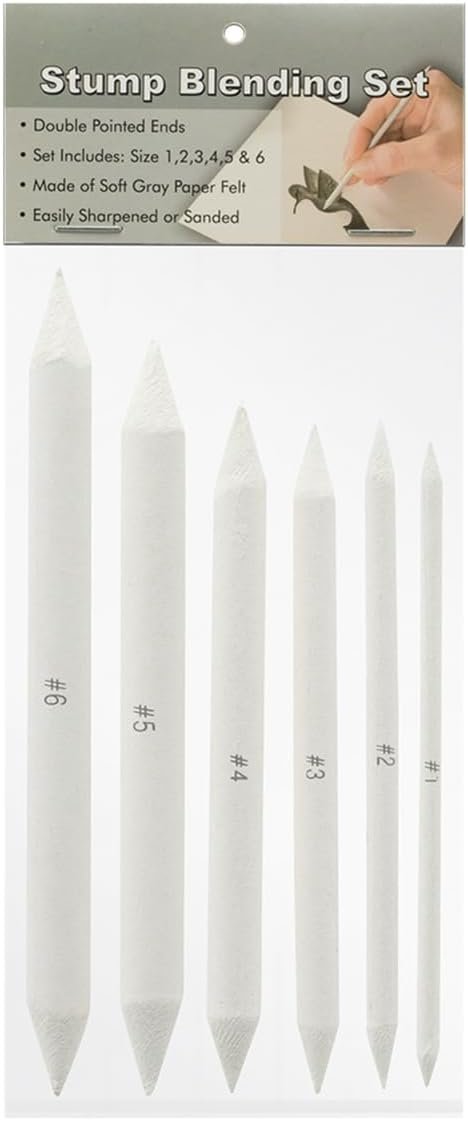 Creative Mark Blending Stumps, Soft Felt Paper Artists, 6-Set