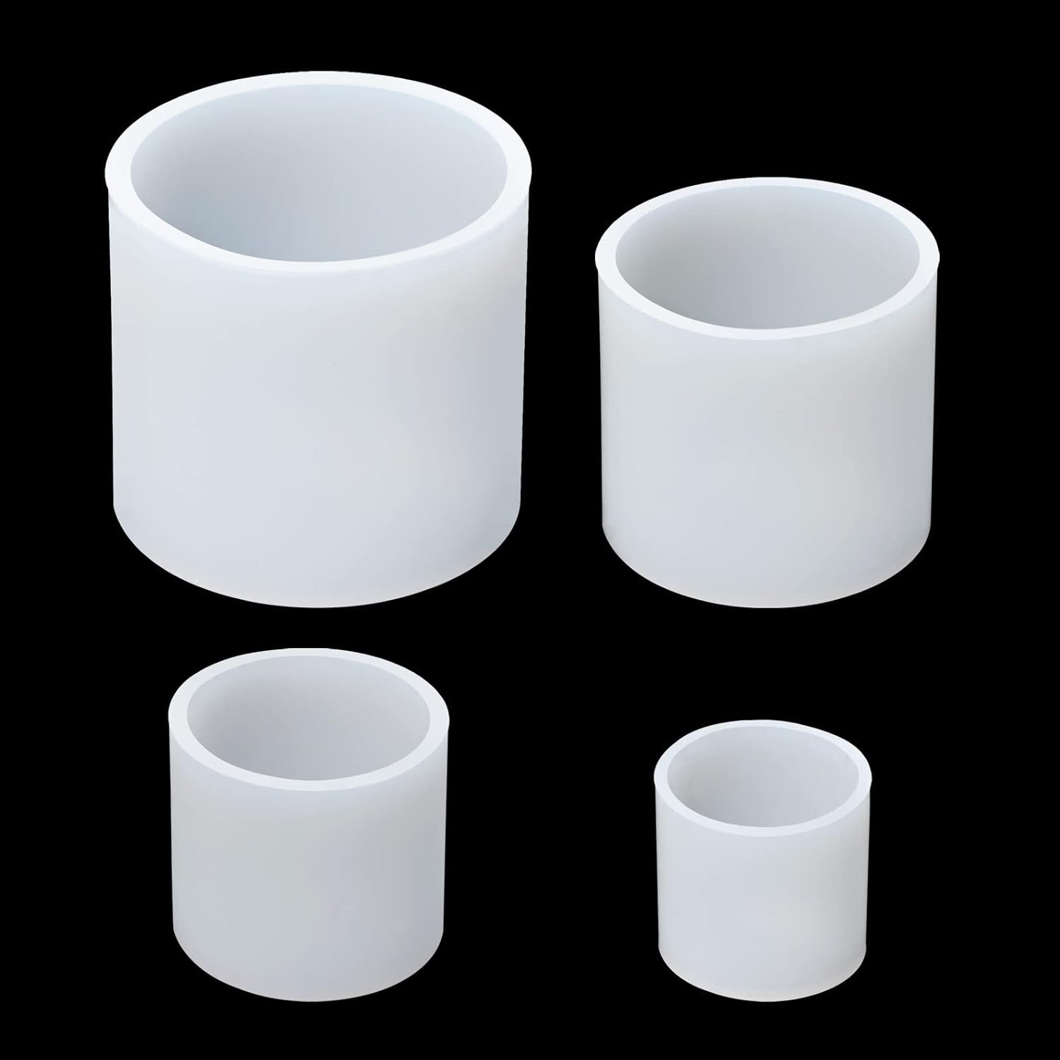 4 Pcs Cylinder Candle Molds for Candle Making, Silicone Candle Molds