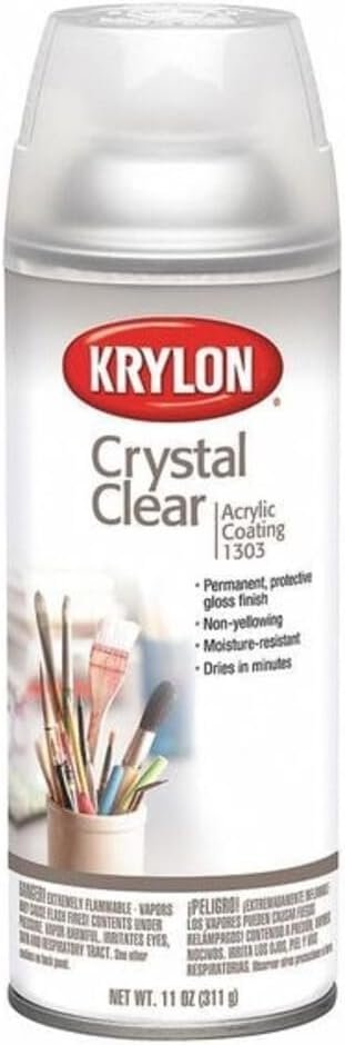 Krylon K01303007 Acrylic Spray Paint Crystal Clear in 11-Ounce Aerosol