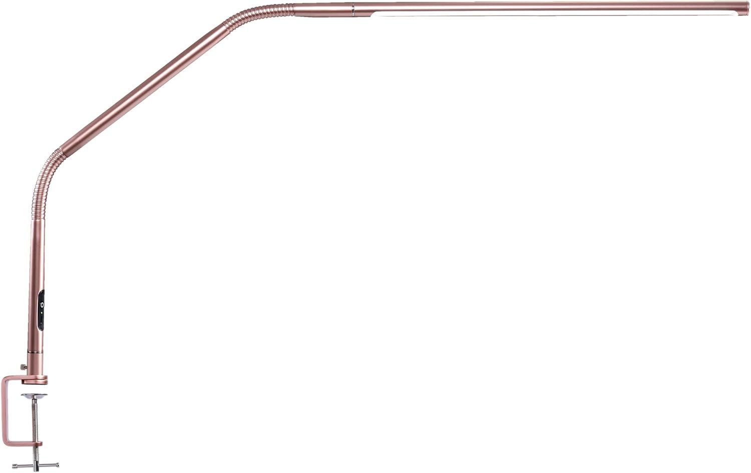 daylight Slimline 4™ LED Table Lamp in Rose Gold – 6,000K, 3,200 Lux, 4 Brightness Levels, USB-C Charging Port, Anti-Glare Diffuser, Flexible Design, Art & Craft, Sewing, Nail Salon