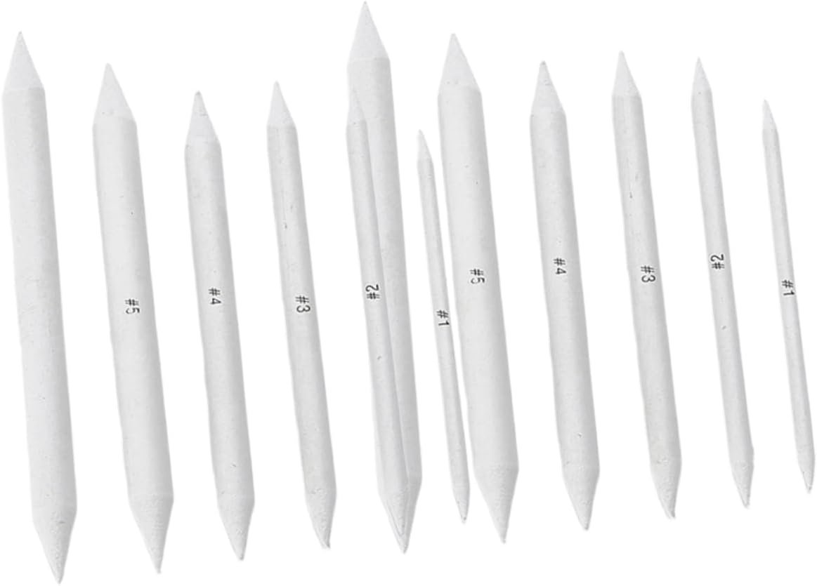 12 pack Blending Stumps for Drawing Art Drawing Stumps Set for Sketching Pencil Pastel Graphite Charcoal Paper Stumps for Smoothing and Shading 6.10 X 0.39 X 0.39 in