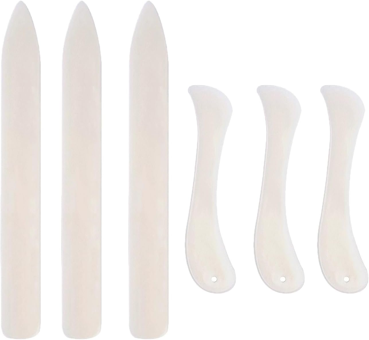 ArrErr 6 Pack Scrapbooking Bone Folder Plastic Paper Creaser Set Origami Paper Creasing Tool Spine Folds Maker for Bookbinding Greeting Card Making Scoring Cardstock Paper Art Crafts Handmade Book