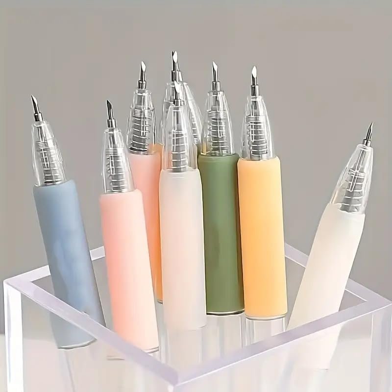 6PCS Pen Style Craft Knife Set – Precision Paper Cutter Hobby Knife for Scrapbooking DIY Crafts Scrapbook Cutting Tool (6PCS Random Color)