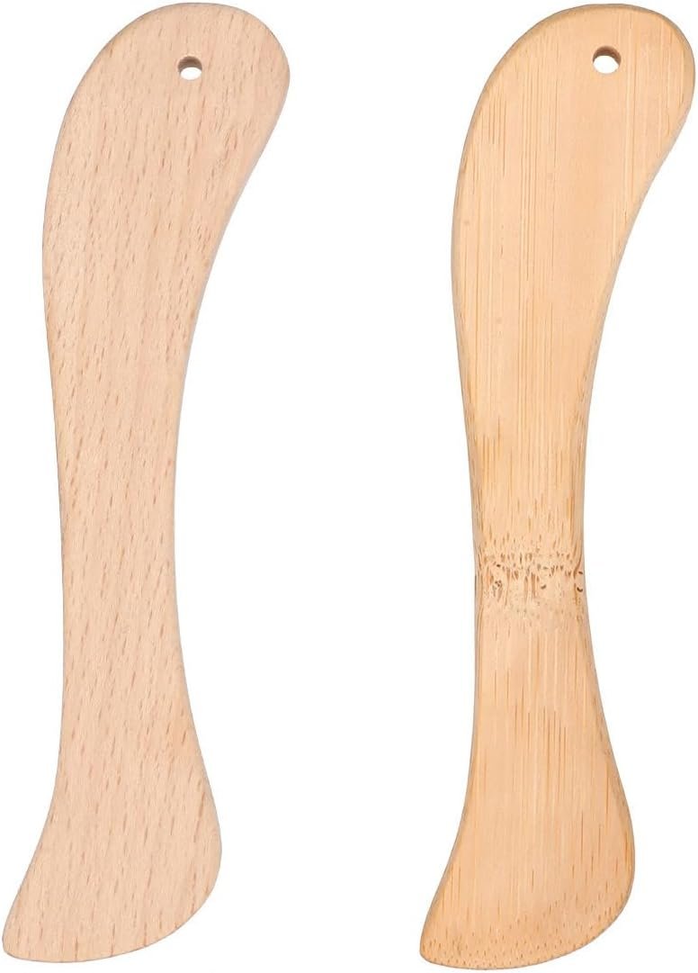 HiKin 2 Pack (1 Wood, 1 Bamboo) Craft Paper Folder Creaser Scrapbooking Tool for Paper Crafting, Origami, Bookbinding, Scrapbooking, Card Making, etc.