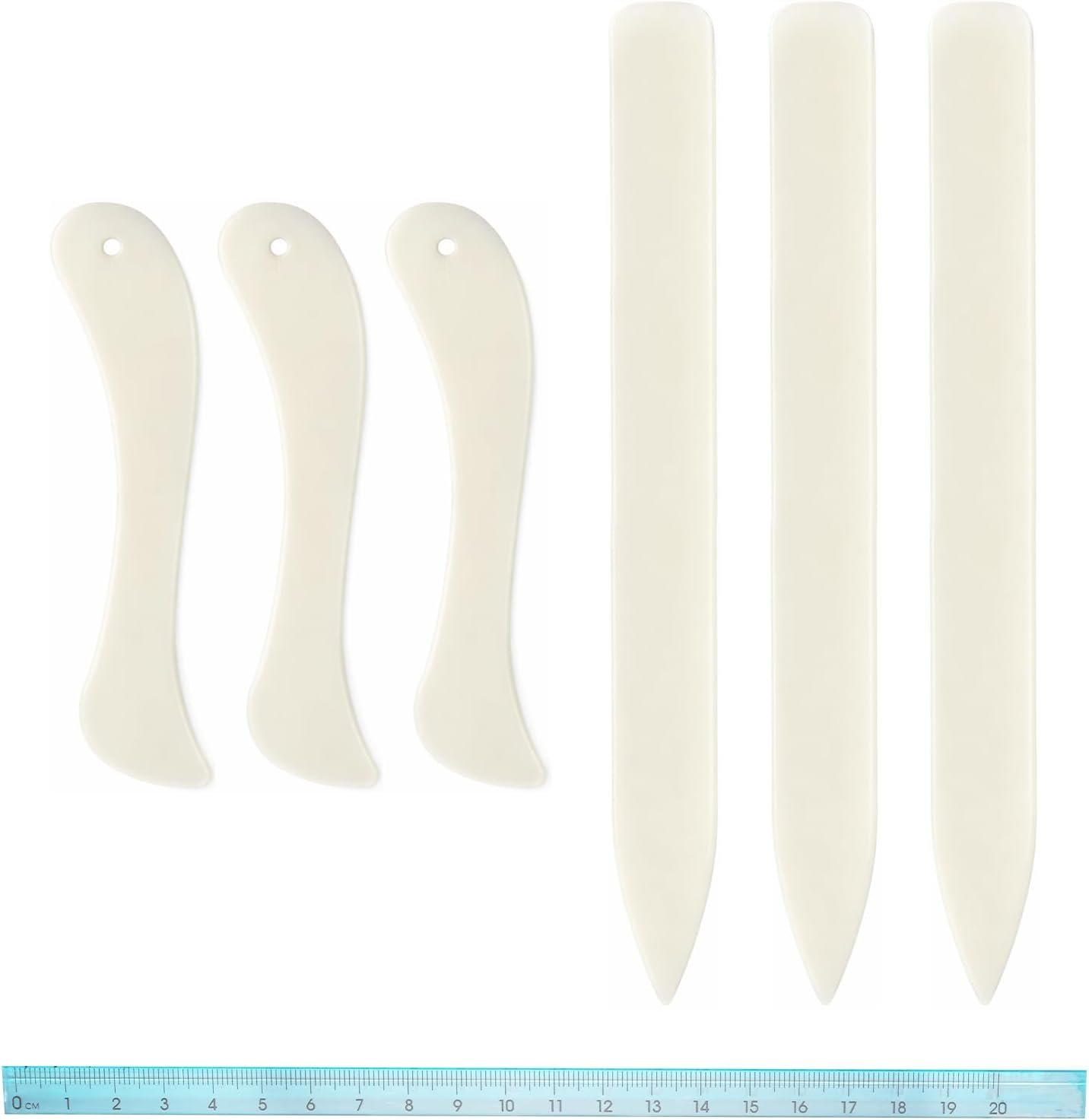 FNANJWQ 6 Pcs Bone Folders with a Ruler, Paper Creaser Tool, Paper Scorer