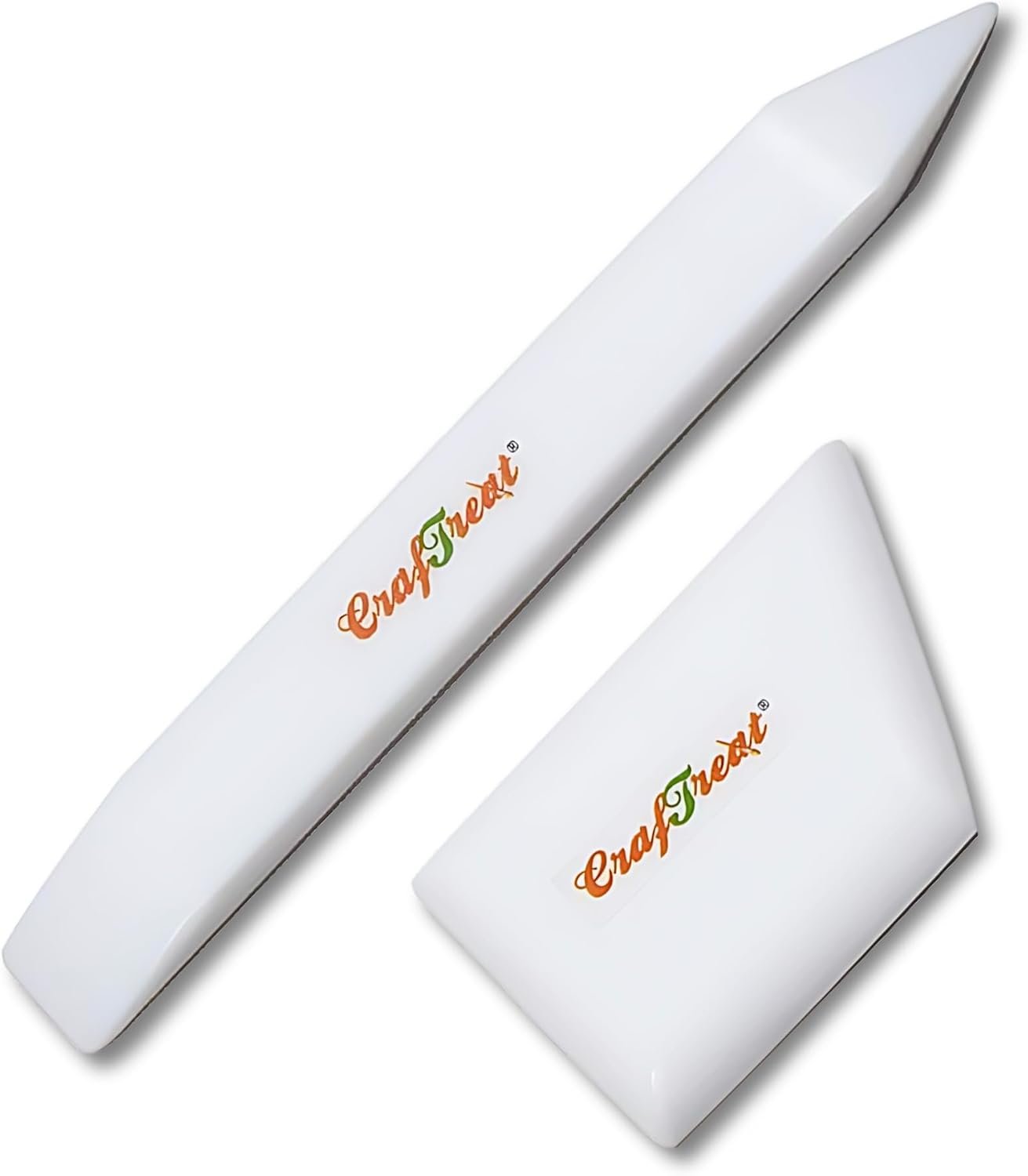 CrafTreat Teflon Bone Folder and Scoring Tool Set – Large & Ergo Square – Paper Scorer for Paper Crafting, Origami, Bookbinding – Leather Burnishing Tool – Smooth, Non Stick, Ergonomic Craft Tool