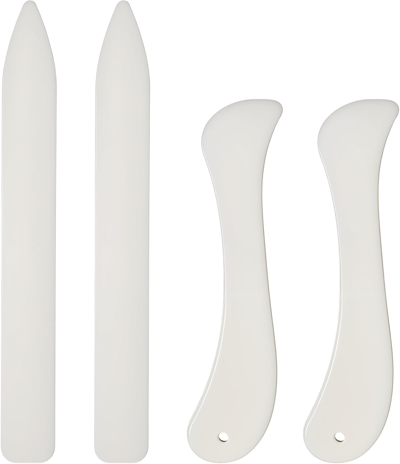 4 Pcs Bone Folders, Crease Makers Scoring Tool Creaser Set Folding Scoring Burnishing Crafting Scrapbooking Tool Plastic Bone Folder Paper Creaser for Paper Crafts, Bookbinding, Leather Craft