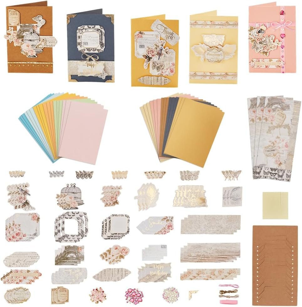 AHANDMAKER DIY Envelope & Card Making Kits for Adults, Handmade Greeting Card Sets Make Your Own Card Crafts for Teacher Appreciation Festival Mother’s Day Christmas Birthday Classroom Exchange Gift