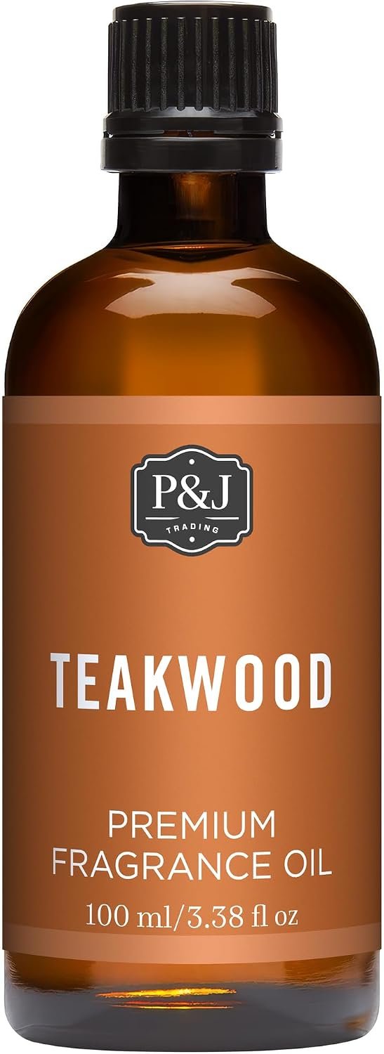 P&J Fragrance Oil – Teakwood 100ml – Candle Scents, Soap Scents, Diffuser Oil Scents