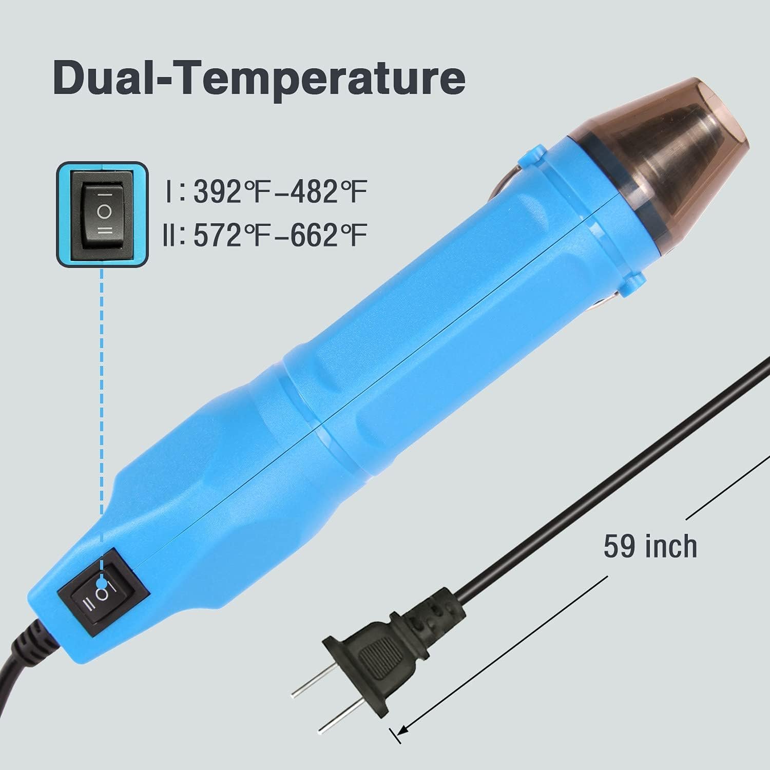 LDK Mini Heat Gun, 300W 2-Temp Settings Fast Heat Hot Air Gun