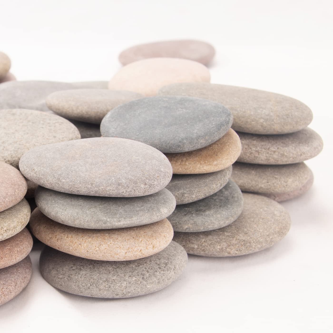 [About 98 PCS – 103 PCS](18.1 Pounds) Painting Rocks,2.23″-3.68″ River Rocks,Flat Stones