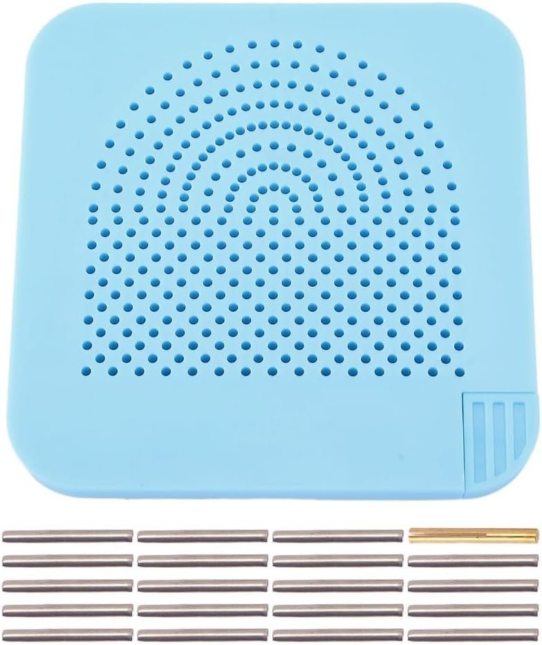 Anu Limen Quilling Guide Board with Storage Drawer and 20 Pins – ABS Paper Strip Winding Disc for Crafting, Card Making, and DIY Decorations(Blue)