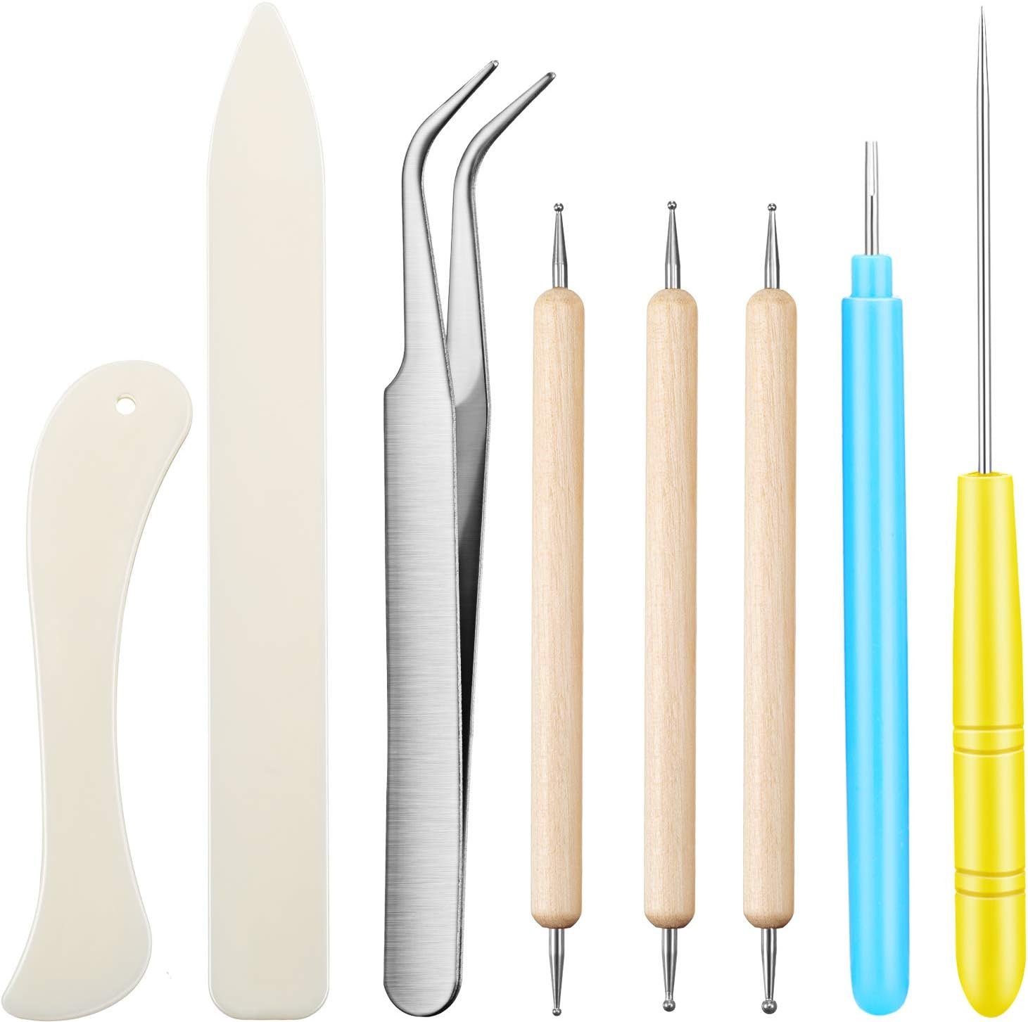 Mudder 8 Pcs Bone Folder and Paper Creasing Tools, Card Making Craft Set