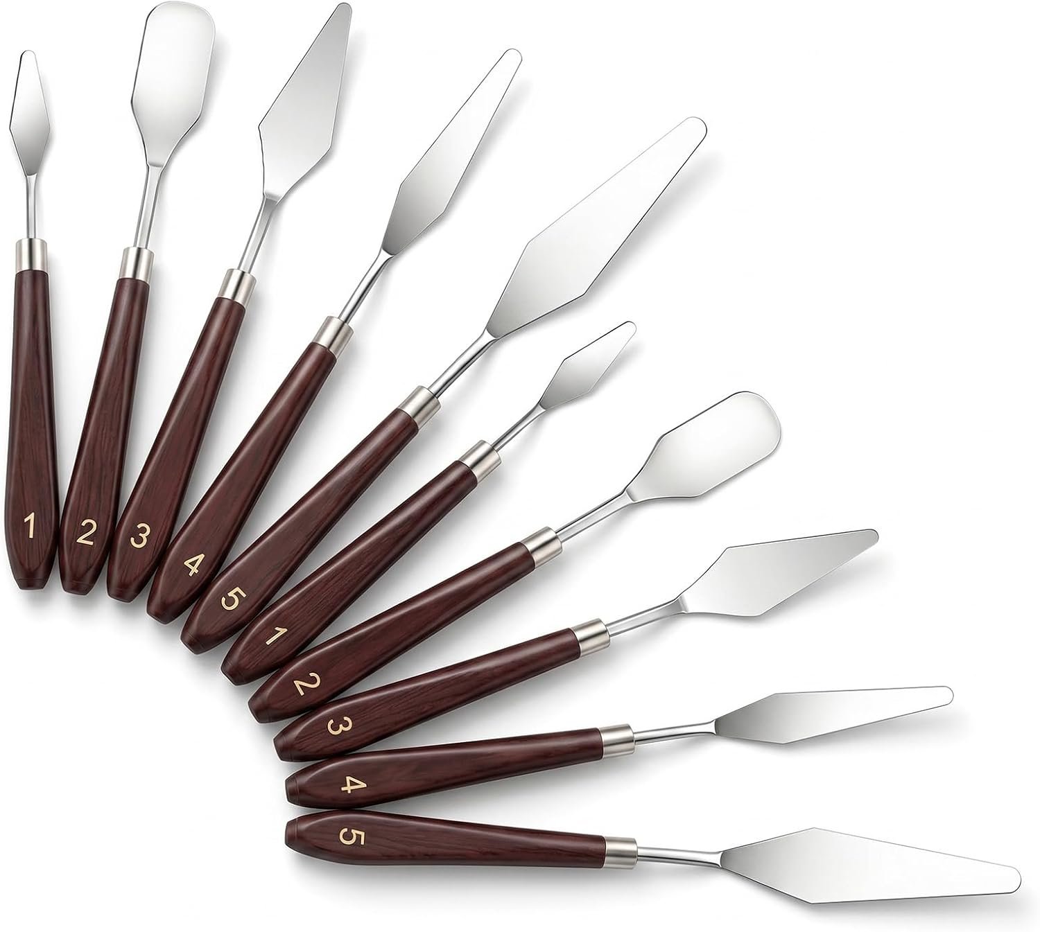10 PCS Palette Knife, Flexible Stainless Steel Palette Knife Set